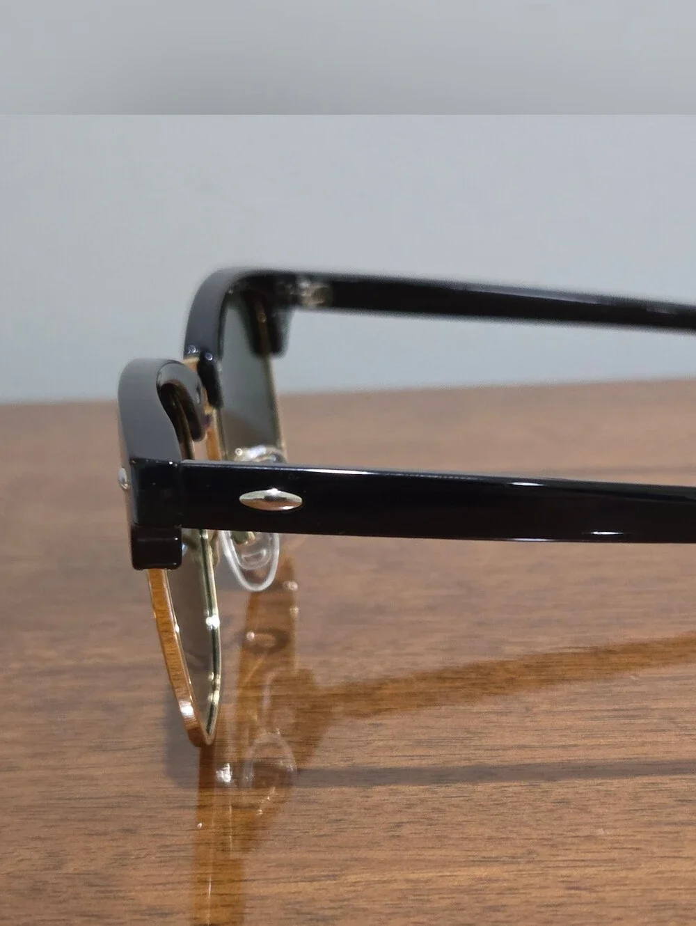 New Black Belmonte Bliss Browline Sunglasses with Black & Gold Accents